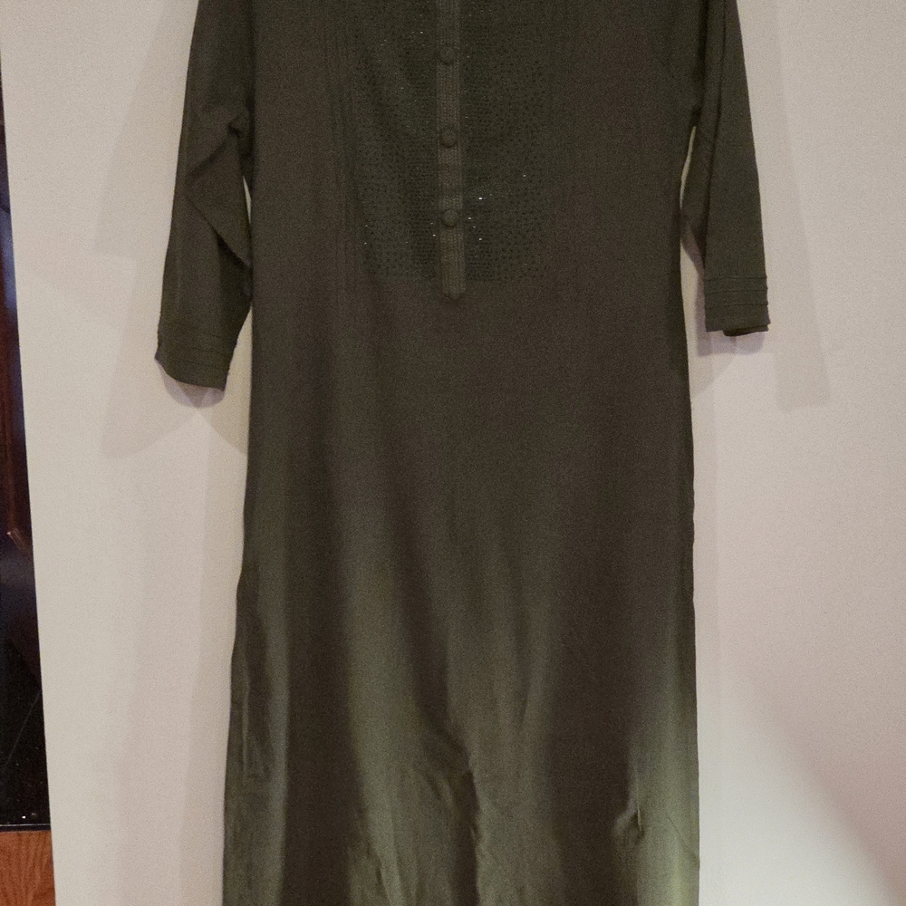 Olive Green Long Sleeve Dress